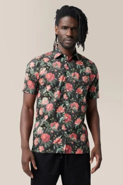 Best Sale Good Man Brand Big On-Point Shirt: Non-Stretch | Organic Cotton Black Decadent Blooms