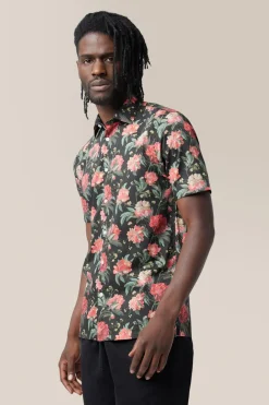 Best Sale Good Man Brand Big On-Point Shirt: Non-Stretch | Organic Cotton Black Decadent Blooms