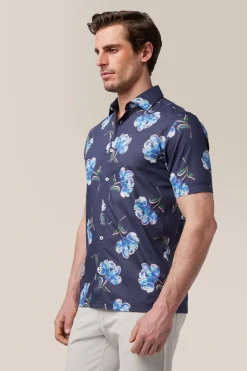 Shop Good Man Brand Big On-Point Shirt: Non-Stretch | Organic Cotton Navy Painted Peony
