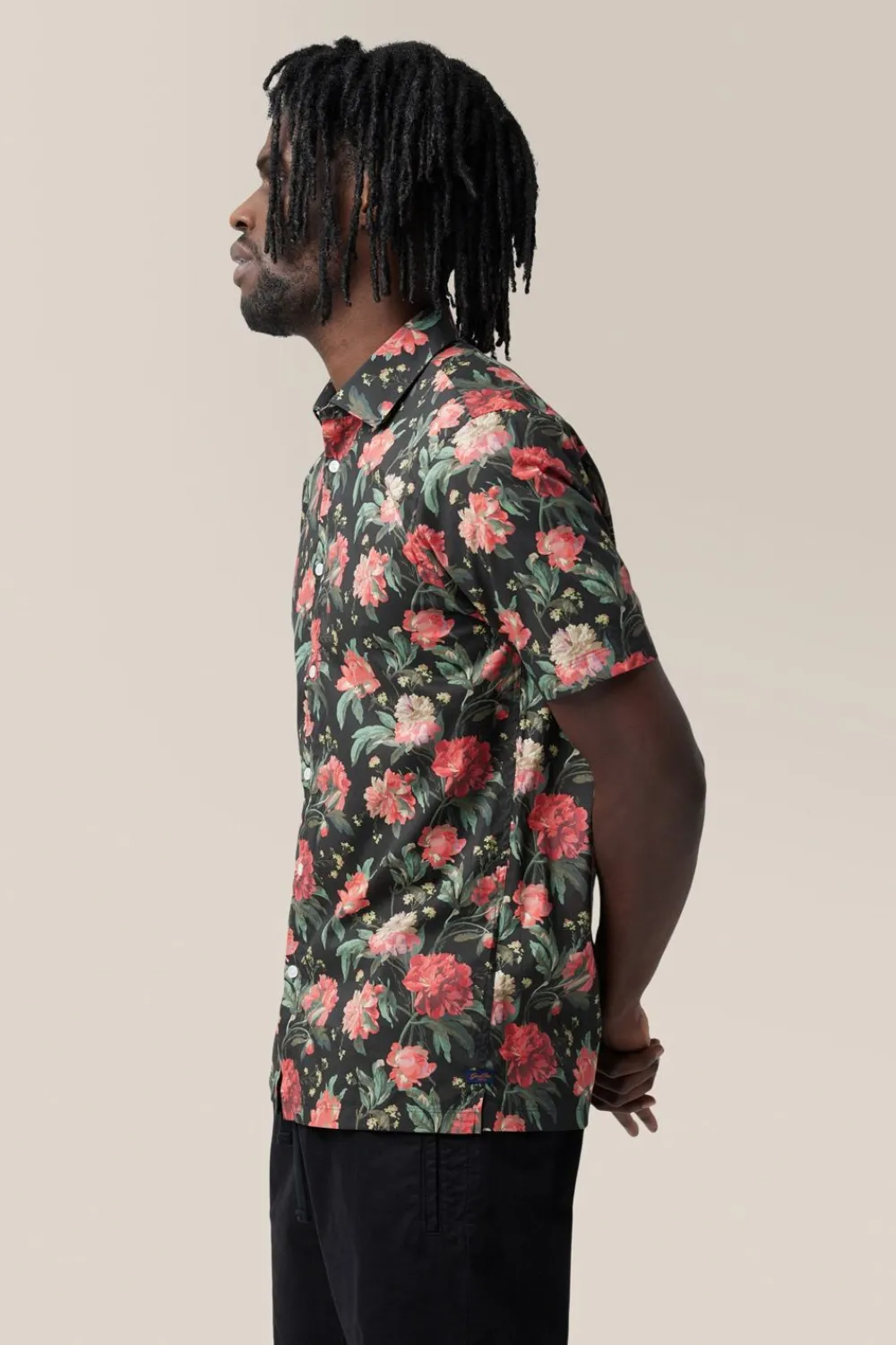 Best Sale Good Man Brand Big On-Point Shirt: Non-Stretch | Organic Cotton Black Decadent Blooms