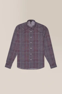Best Good Man Brand Big On-Point Shirt: Stretch | Responsible Cotton Silver Blurry Grid
