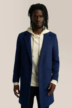 New Good Man Brand City Wool Coat | Stretch Wool Sky Captain