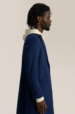 New Good Man Brand City Wool Coat | Stretch Wool Sky Captain