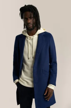 New Good Man Brand City Wool Coat | Stretch Wool Sky Captain