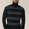 Outlet Good Man Brand Drop Needle Turtleneck | Merino Wool Black