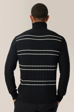 Outlet Good Man Brand Drop Needle Turtleneck | Merino Wool Black