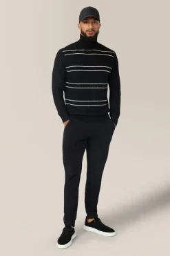 Outlet Good Man Brand Drop Needle Turtleneck | Merino Wool Black