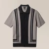 Outlet Good Man Brand Essex Striped Knit Polo | Cotton Heather Grey