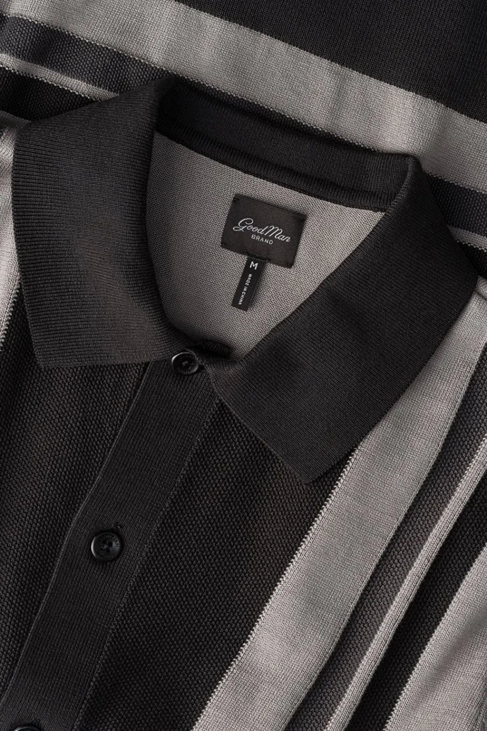 Outlet Good Man Brand Essex Striped Knit Polo | Cotton Heather Grey