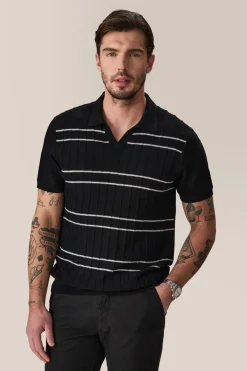Cheap Good Man Brand Rib Knit Polo Sweater | Merino Wool