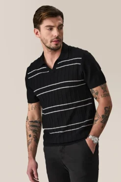 Cheap Good Man Brand Rib Knit Polo Sweater | Merino Wool