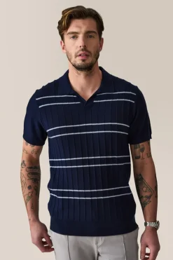 Cheap Good Man Brand Rib Knit Polo Sweater | Merino Wool