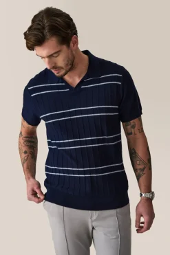 Cheap Good Man Brand Rib Knit Polo Sweater | Merino Wool