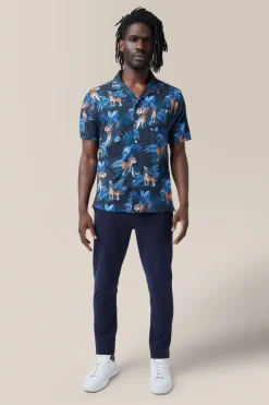 Clearance Good Man Brand Short Sleeve Camp Shirt | Norfolk Print Moonlit Tiger