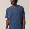 Store Good Man Brand Short Sleeve Henley | Cotton Jersey Indigo Heather
