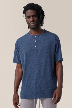 Store Good Man Brand Short Sleeve Henley | Cotton Jersey Indigo Heather