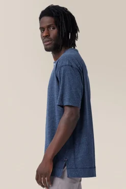 Store Good Man Brand Short Sleeve Henley | Cotton Jersey Indigo Heather