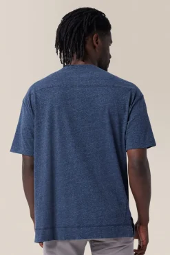 Store Good Man Brand Short Sleeve Henley | Cotton Jersey Indigo Heather