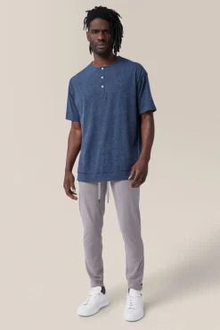 Store Good Man Brand Short Sleeve Henley | Cotton Jersey Indigo Heather