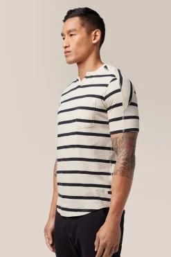 Cheap Good Man Brand V-Notch T-Shirt | Striped Premium Jersey Cotton