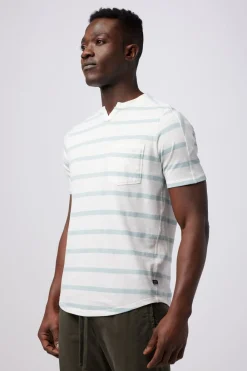 Cheap Good Man Brand V-Notch T-Shirt | Striped Premium Jersey Cotton