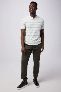 Cheap Good Man Brand V-Notch T-Shirt | Striped Premium Jersey Cotton