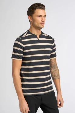 Cheap Good Man Brand V-Notch T-Shirt | Striped Premium Jersey Cotton