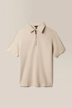 Best Sale Good Man Brand Zip Polo | Natural Marl